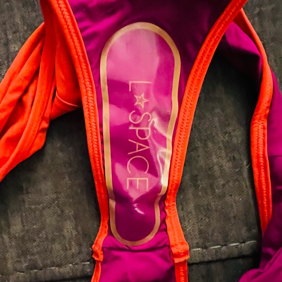 L*Space Cardi Bikini Top & Jada High Waist Bottoms Bikini Set Berry Pimento XS - Picture 7 of 12